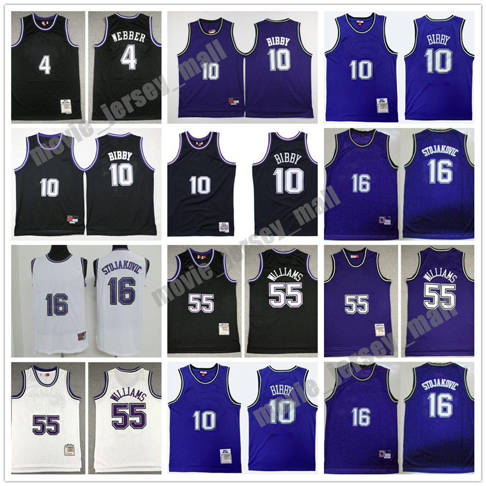 

55 Williams Mitchell Ness Retro Basketball Jerseys Jason 15 DeMarcus Cousins Mitch Mike Richmond Bibby Chris Stojakovic Webber Stitched Jersey, Same as picture