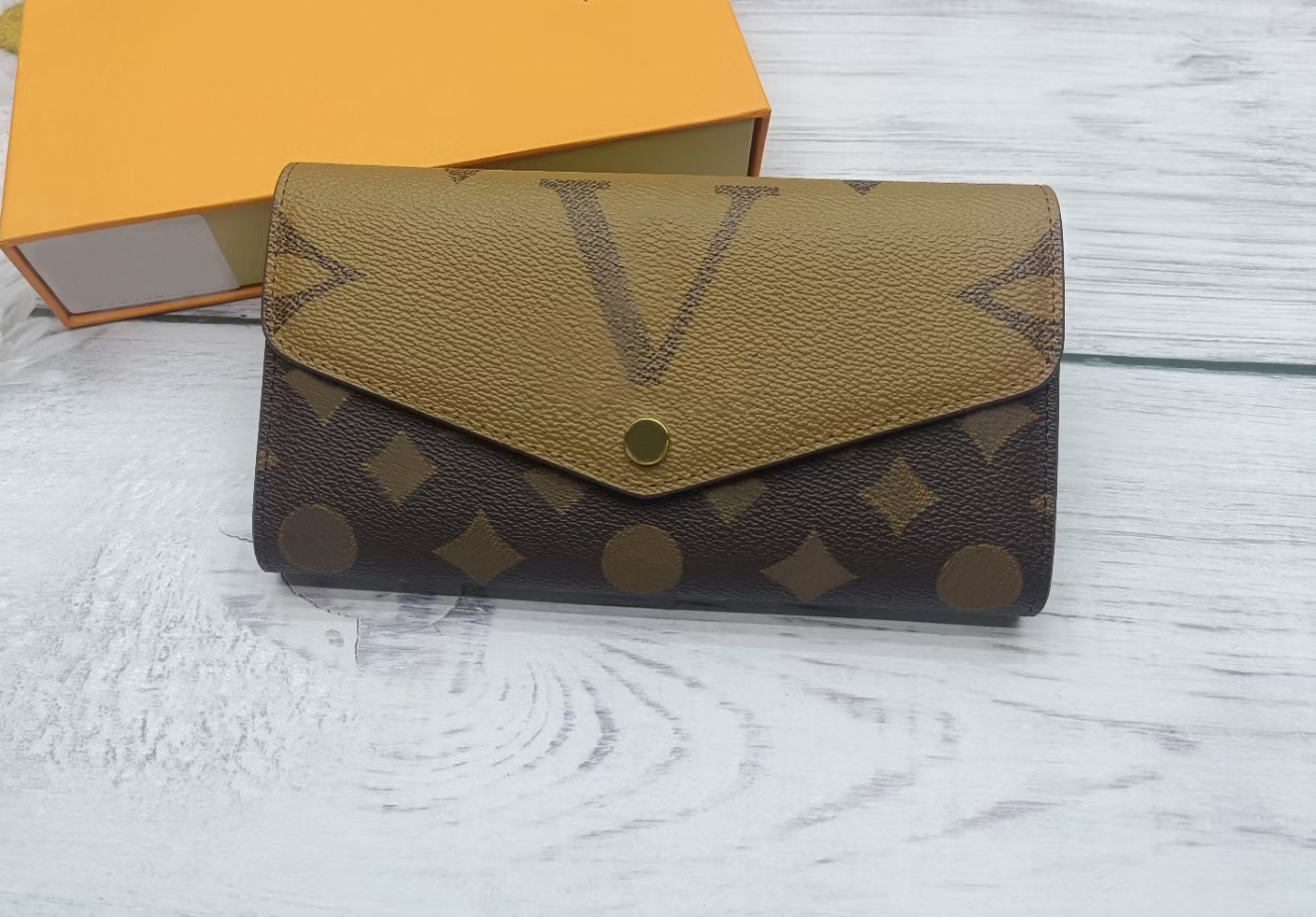 

Fashion designer wallets luxury envelope purses mens womens leather cover wallet flower letter long card holders slim money clutch bags with box wholesale, 80726#monogrames