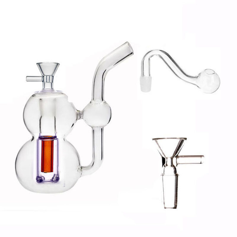 

Colorful 10mm female Mini Gourd glass oil rig bong mini cute Recycler Bubbler Bongs water tobacco pipe with glass bowl