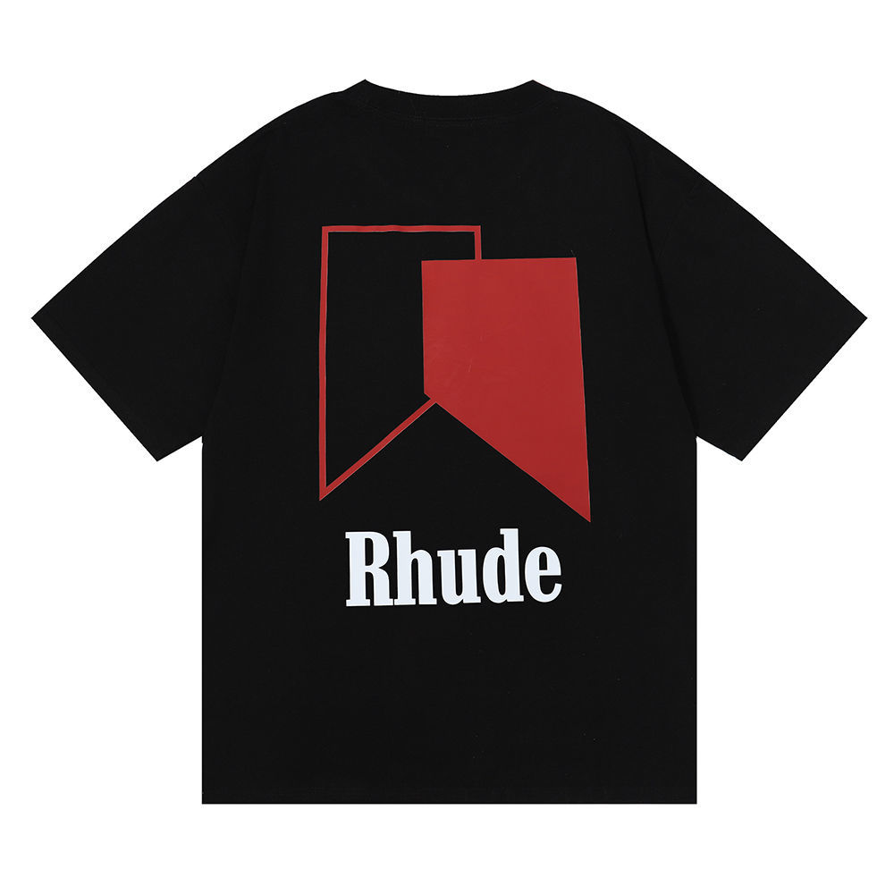 

100%Cotton luxury Brand rhude Fashion t shirt Mens Designer T Shirts Men Top Short Sleeve High Quality Casual Tshirts men' Tees US SIZE CQ1J, A6