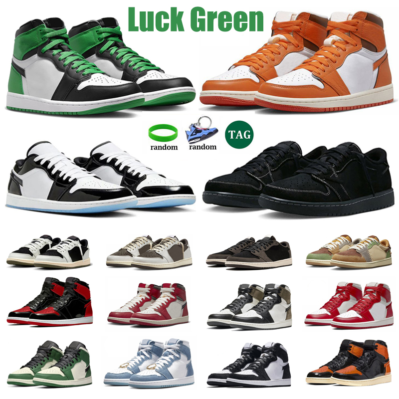 

1 Luck Green Men Women Basketball Shoes 1s Starfish Black Phantom Reverse Mocha Concord Chicago Lost and Found Patent Bred Denim Mens Trainers Outdoor Sneakers 36-47, Sku_12