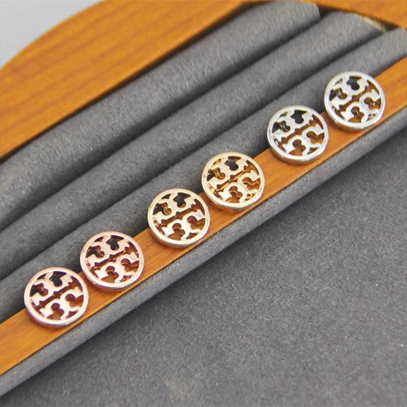 

2023 Designer New Tb jewelry alloy round hollow earrings