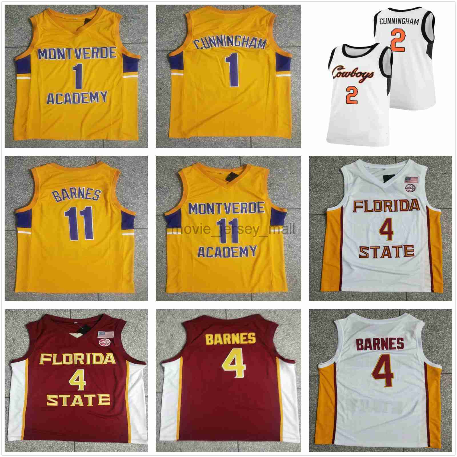 

NCAA Montverde Academy High School College Basketball Jerseys 1 Cade Cunningham 11 Scottie Barnes 20 Ben Simmons Scottie 4 Barnes Jersey, Gold