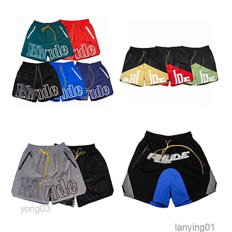 

Rhude Shorts Mens Designer Swim Letter Printed Tether Elastic Casual Beach for Men, Orange