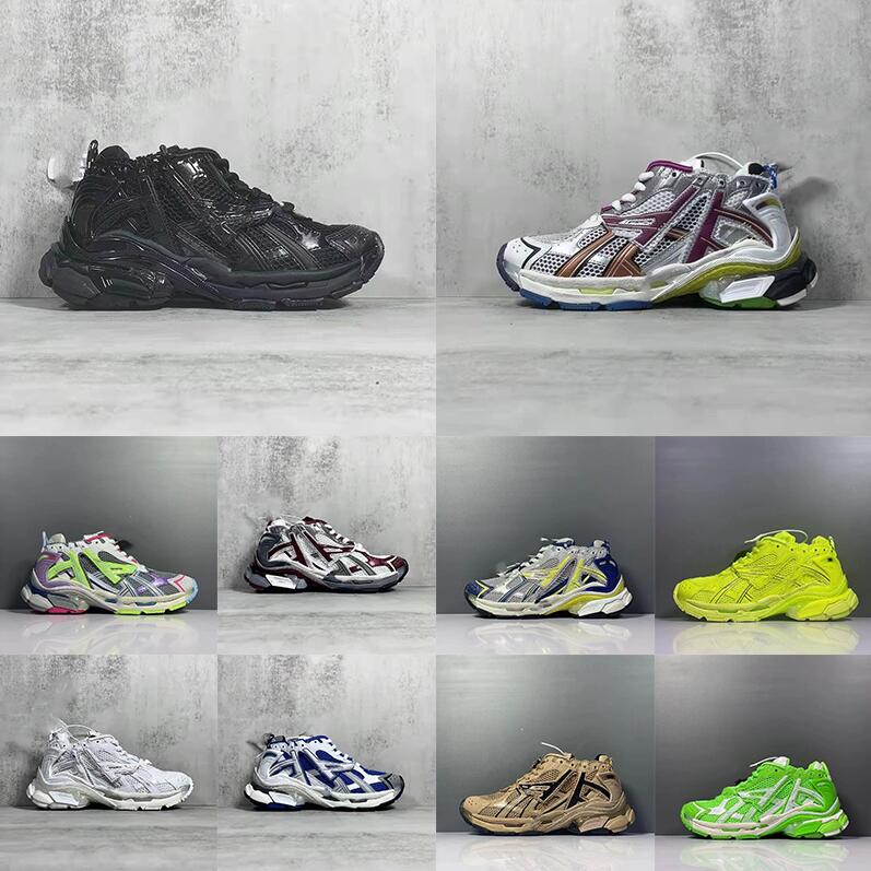 

Designer Women Men Runner 7.0 Shoes Track Sneakers Vintage Black White Retro Lace up Trainers Sneaker, Color 1