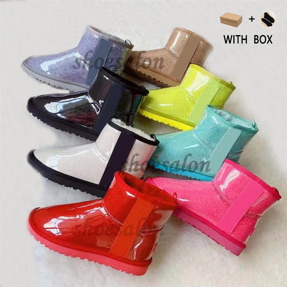 

2022 Designer australia australian boots Classic Clear Mini shoes women womens winter snow fur furry girls Kid men satin boot ankl286q, Shoesalon