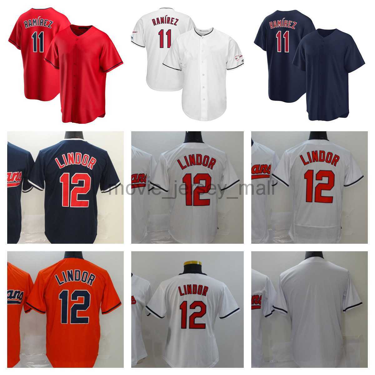 

2023 New Baseball Jerseys 11 Jose Ramirez 12 Francisco Lindor Blank Men Women Youth Size S--XXXL, As picture