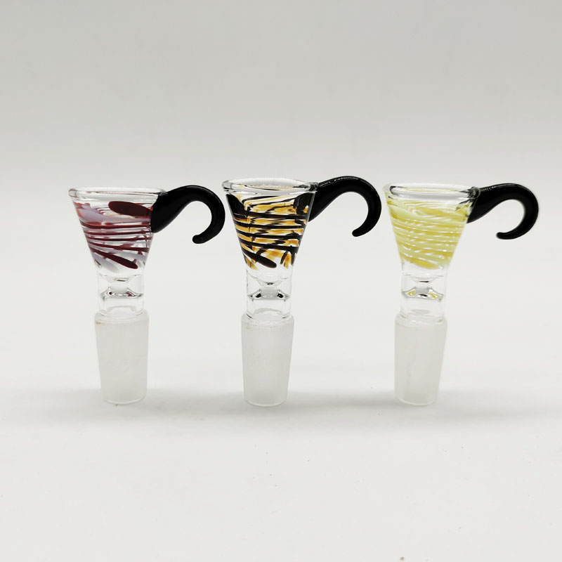 

DPGB061 Smoking Accessories 14Mm 18Mm Colored Glass Bong Slide Bowl with Handle