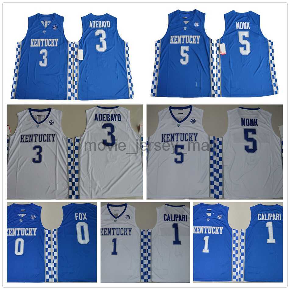 

NCAA Kentucky Wildcats College Basketball Jerseys 5 Malik Monk 3 Edrice Ado 1 Coach John Calipari 0 DeAaron Fox University Jersey, Ivory