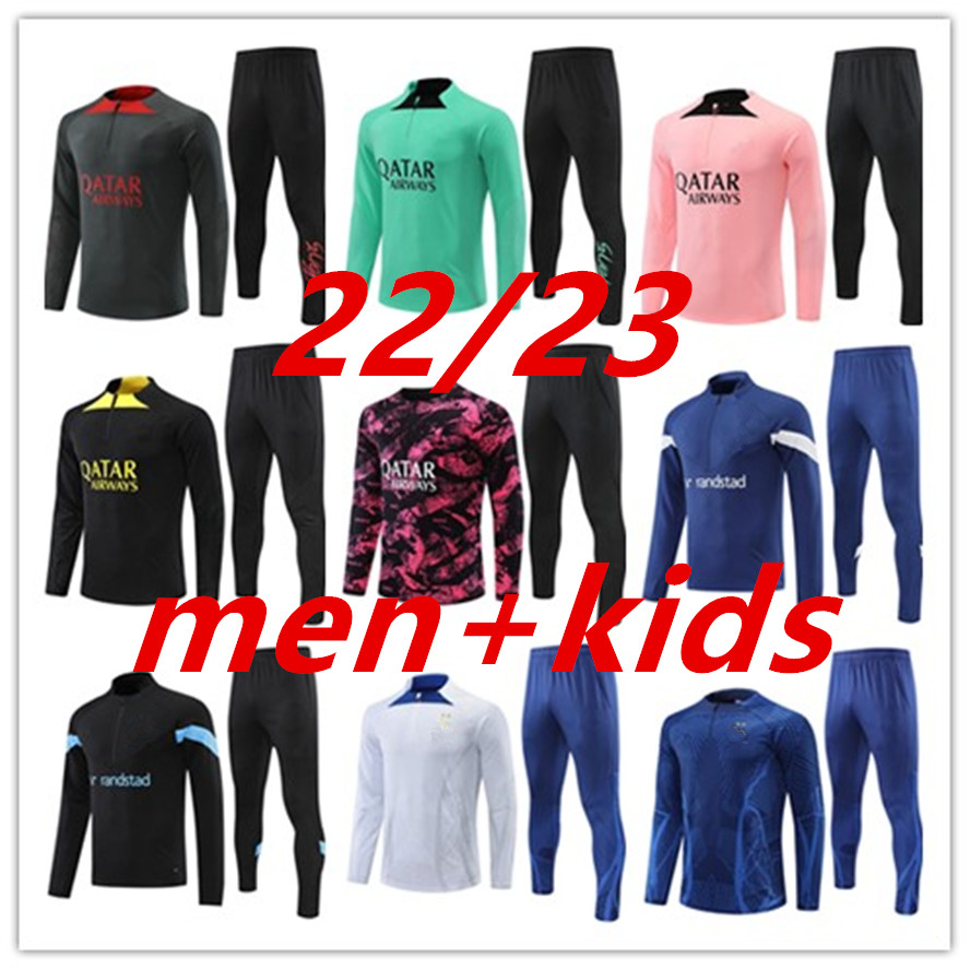 

21 22 23 psgS tracksuit jerseys football training suit jersey soccer maillot survetement foot futbol chandal jacket 2022 2023 mens kids kit