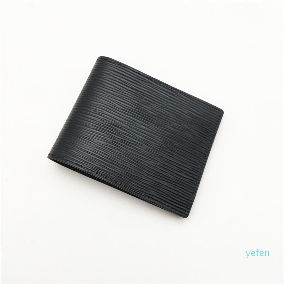 

Designer-Fashion Mens Wallets Classic Men Wallet Stripes Textured Wallet Multiple Bifold Short Small Wallets With Box212a, Black gray plaid