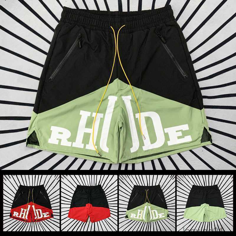 

American Trends Rh Limited Rhude Shorts Summer Reflective Hip Hop High Street Sports Training Beach Pants, Black