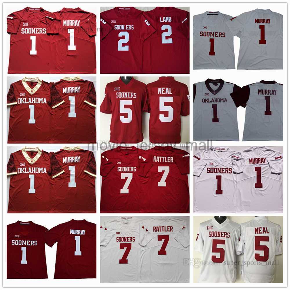 

NCAA College Football Jerseys 1 Kyler Murray 2 CeeDee Lamb 7 Spencer Rattler 5 Durron Neal High Quality Stitched Jersey, As picture