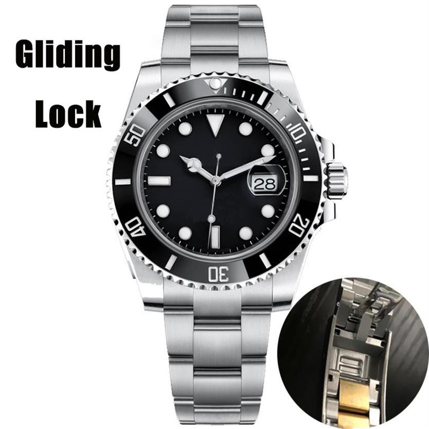 

Gliding Lock Top Sapphire 116610LN Mens deluxe Watches Ceramic Bezel 40mm Automatic Mechanical Stainless Steel Waterproof Luminous255h, Silver black