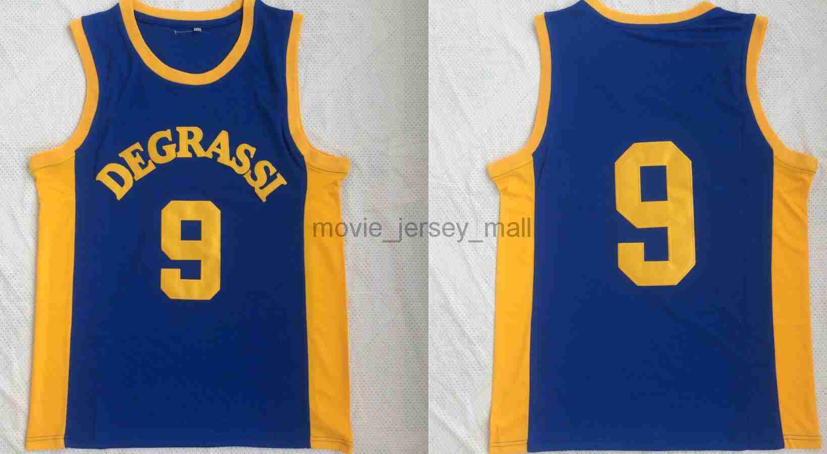 

NCAA Drake Jimmy Brooks Basketball Jerseys College #9 Degrassi Community School Jerseys Blue Moive Jersey Shirts -2XL