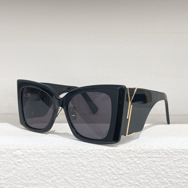 

Fashion personality trend plate frame cat eye sunglasses women's men's black