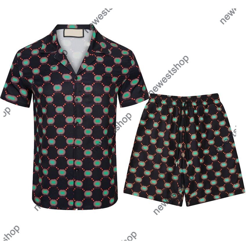 

2023 designer Mens tracksuits mens set Hawaii men classical letter print suits womens tshirts luxury casual breeches cotton man shorts and t shirt set, Green