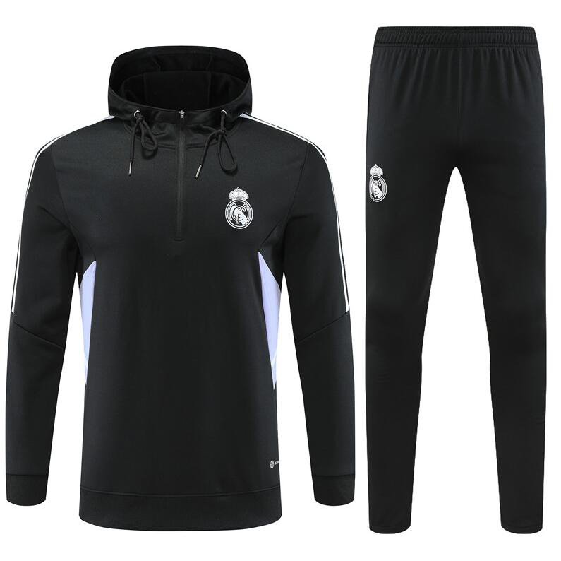 

kids hooded Soccer Tracksuits Sets Real madrids TRACKSUIT set 22 23 football kit chandal futbol survetement madrides TRAINING suit black football tracksuit, Purple