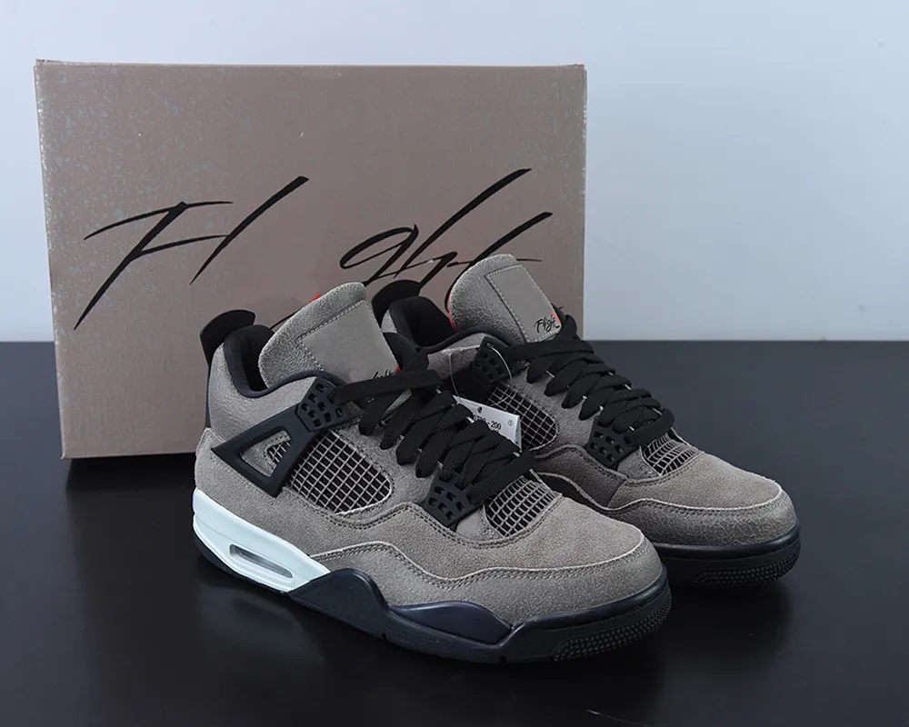 

2023 Basketball Shoes Jumpman 4 Taupe Haze 4s Tech Dark brown mocha suede Trainers Sneakers Sports Shoe With Box