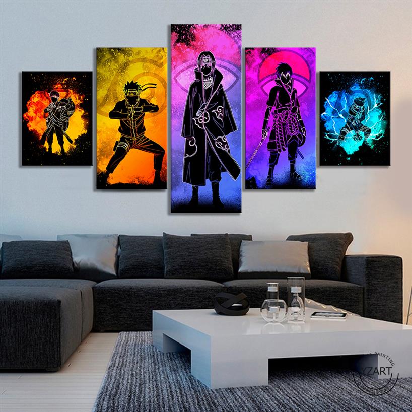 

5pcs Soul of Naruto Characters Picture Abstract Wall Art Canvas Paintings HD Wall Picture for Living Room Decor 201113277r