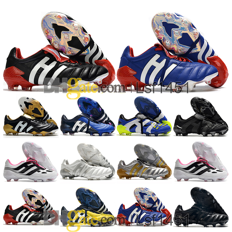 

Gift Bag Mens Football Boots Predator Pulse FG Firm Ground Cleats Mutator Beckham Accelerator Precision Mania Soccer Shoes Tops Outdoor Trainer Botas De Futbol, Color 4