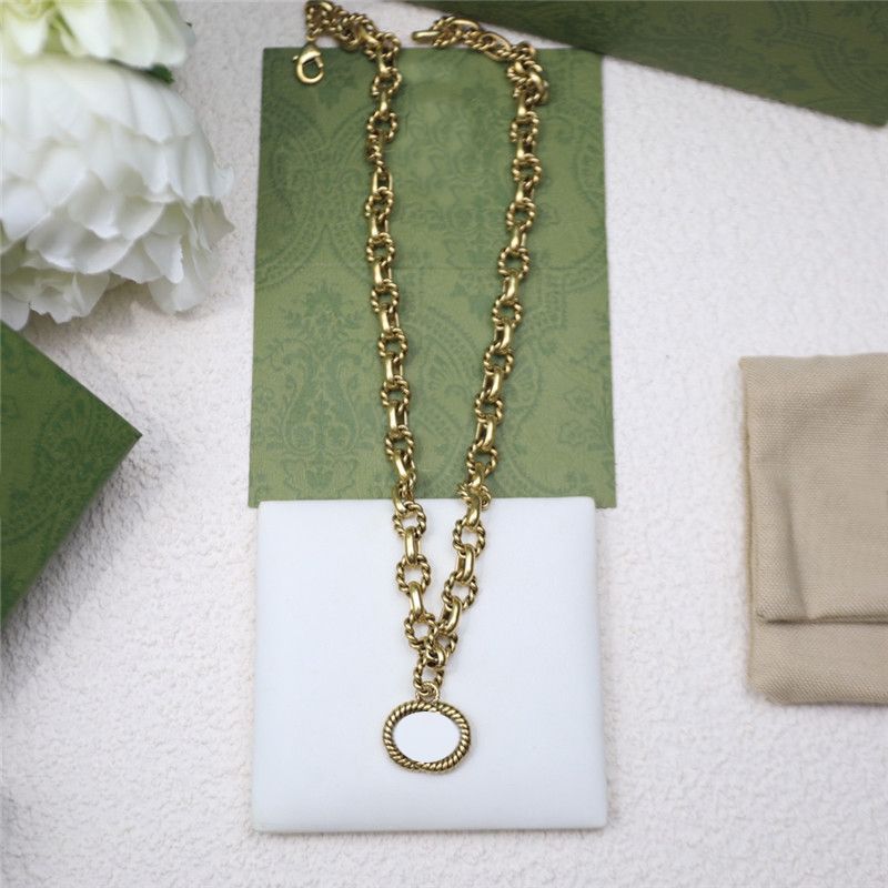 

2023-Vintage Chain Gold Necklaces Interlocking Letter Pendant Necklaces Designer G Chains Necklace For Lover Gift With Box