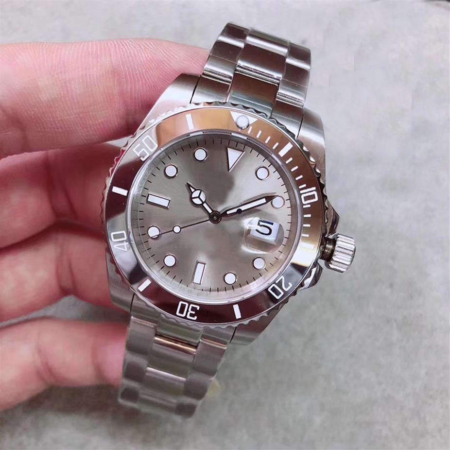 

U1 Men Watch Waterproof 30m Automatic 2813 Movement Sub Steel Bezel Gray Dial 316 Stainless Band2957