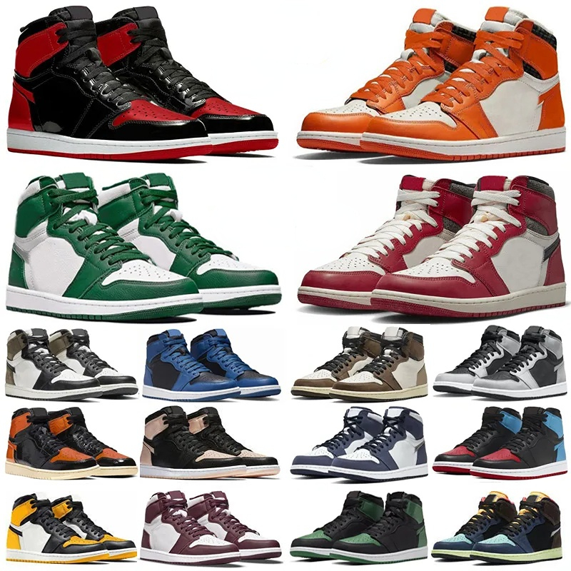 

Basketball Shoes Jumpman 1 1s Mens StarFish Lost Found Bred Patent Gorge Green UNC Blue Bordeaux Dark Mocha Chicago Men Women Trainers Sports Sneakers Sneaker 36-47, Color#49