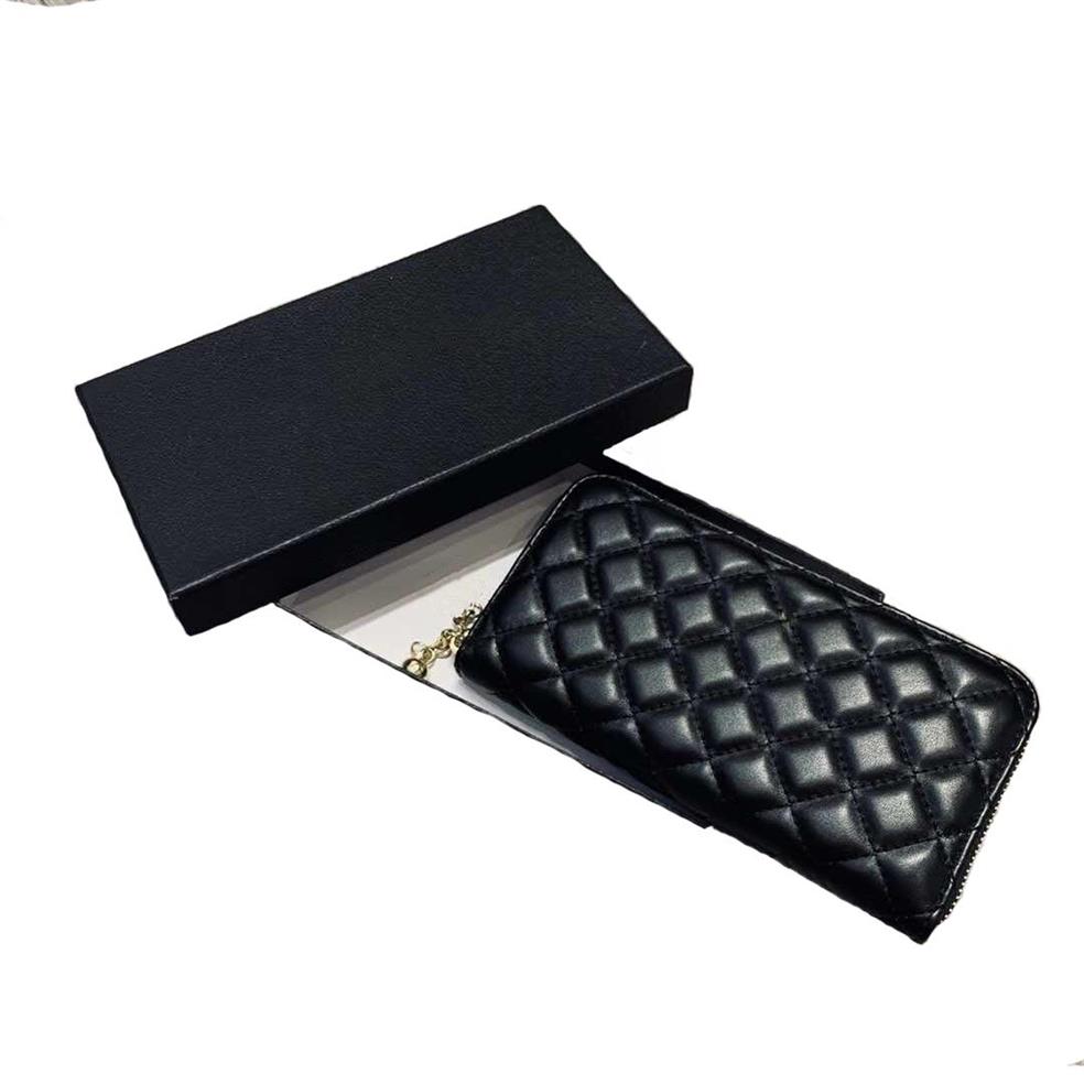

Brand Long Wallet for Women Designer Purse Zipper Bag Ladies Card Holder Pocket Top Quality Coin Purses Shopping249v, Black
