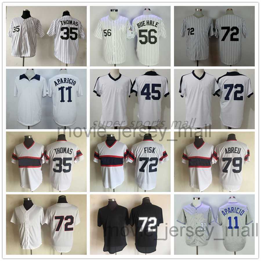 

Vintage College Baseball Wears Jersey 72 Carlton Fisk 79 Jose Abreu 56 Mark Buehrle 11 Luis Aparicio 1959 1960 1976, As picture