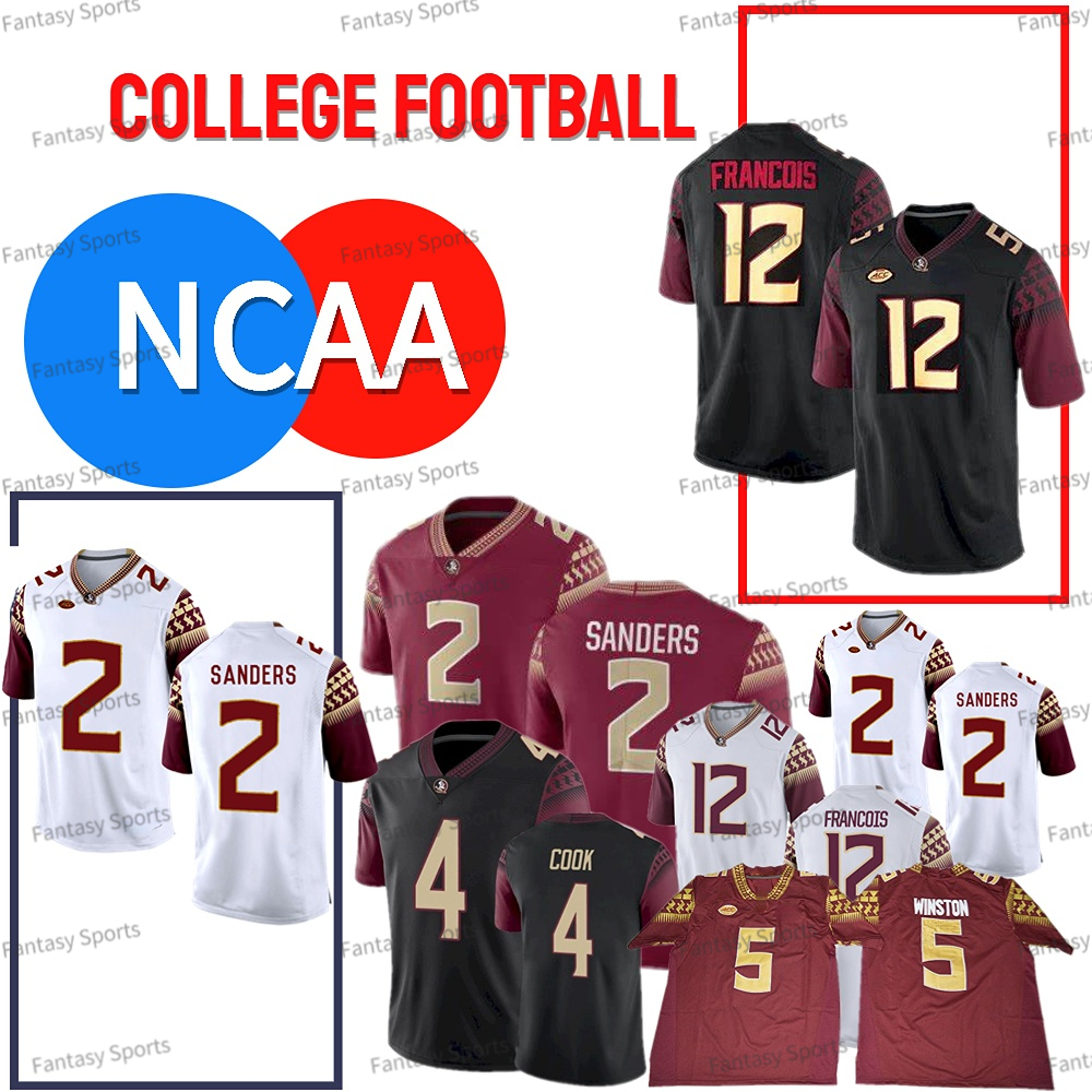 

NCAA 5 Jameis Winston Jersey Dalvin Cook Deion Sanders Derwin James Men Stitched Jerseys White Red Black State College Jerseys, Men red jersey