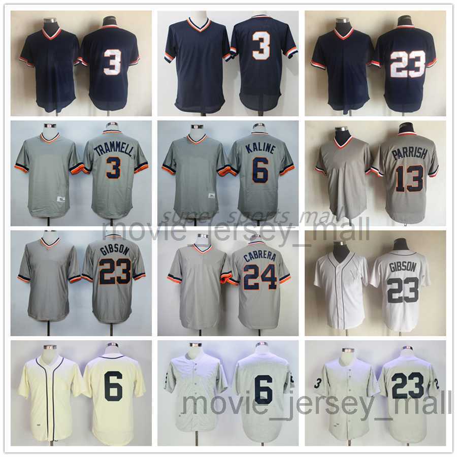 

Vintage College Baseball Wears Jersey 23 Kirk Gibson 3 Alan Trammell 6 Al Kaline Beige 13 Lance Parrish 24 Miguel Cabrera 1970 Men Women Youth Size --XXXL, As picture