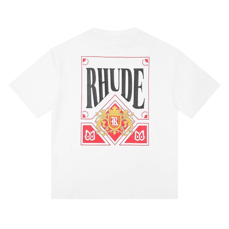 

100%Cotton luxury Brand rhude Fashion t shirt Mens Designer T Shirts Men Top Short Sleeve High Quality Casual Tshirts men's Tees US SIZE P0YW, A19