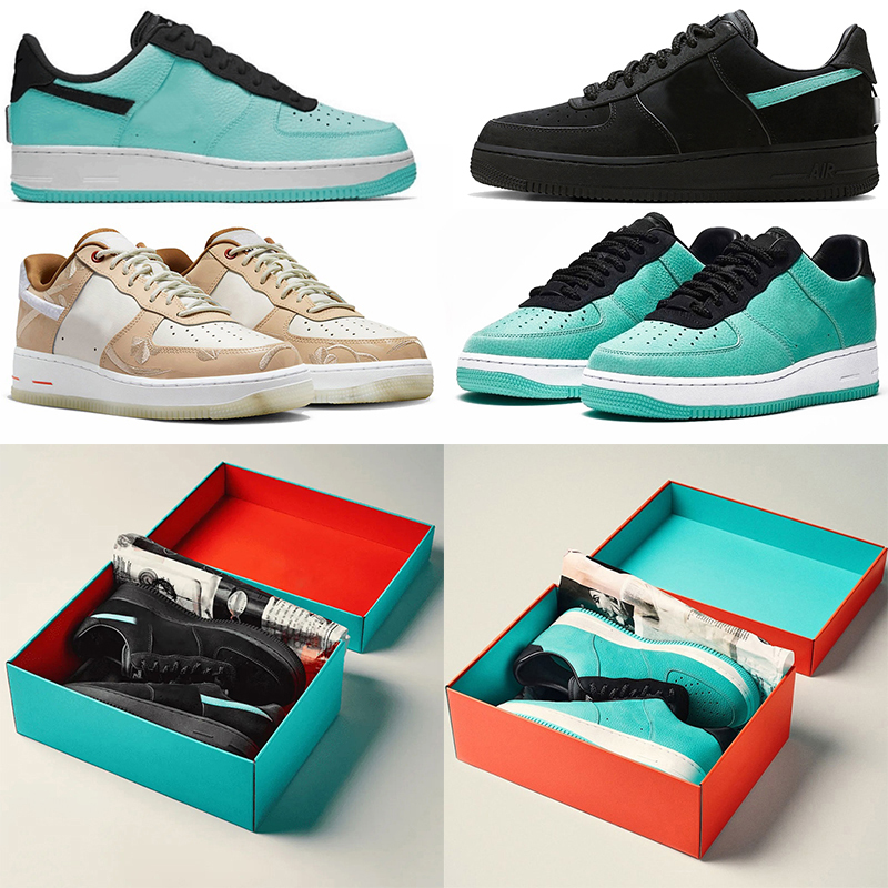 

Tiffany x Airforces 1 Low Mens Running Shoes AF1 Sneaker Black Blue Multi Color DZ1382-001 FD4341-101 Platform Shoe Men Women Trainers Sports Sneakers Size 36-45, Color1 36-45