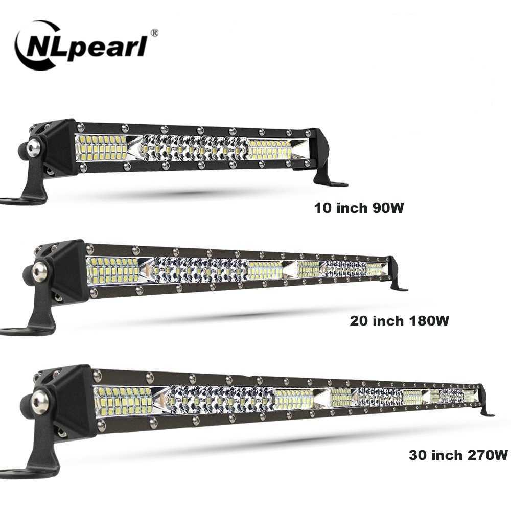 LED Strips NLpearl Slim Spot Flood LED Bar Off Road 12V 24V LED Light Bar/Work Light For Car 4x4 Truck ATV SUV Boat lada Barra LED Lightbar P2303-image-853476610