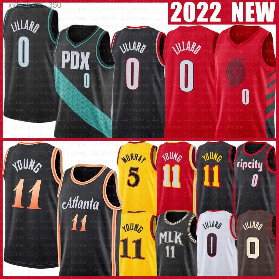 

Trae Young Damian Lillard Basketball Jerseys Portlands Trail Shaedon Sharpe Blazer Atlantas Anfernee Simons Hawk 2022 2023 City Black Shirt, Jersey