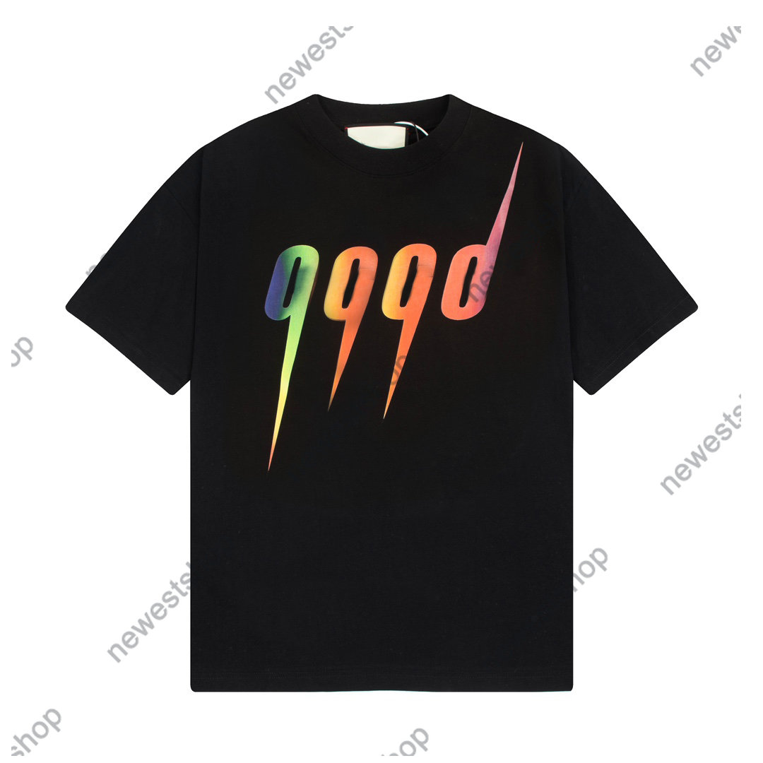 

2023 Men's Plus Tees & Polos Men designer t shirt color letters t shirts short sleeve cotton tshirt women t-shirt Street Casual rainbow Tshirts, Black