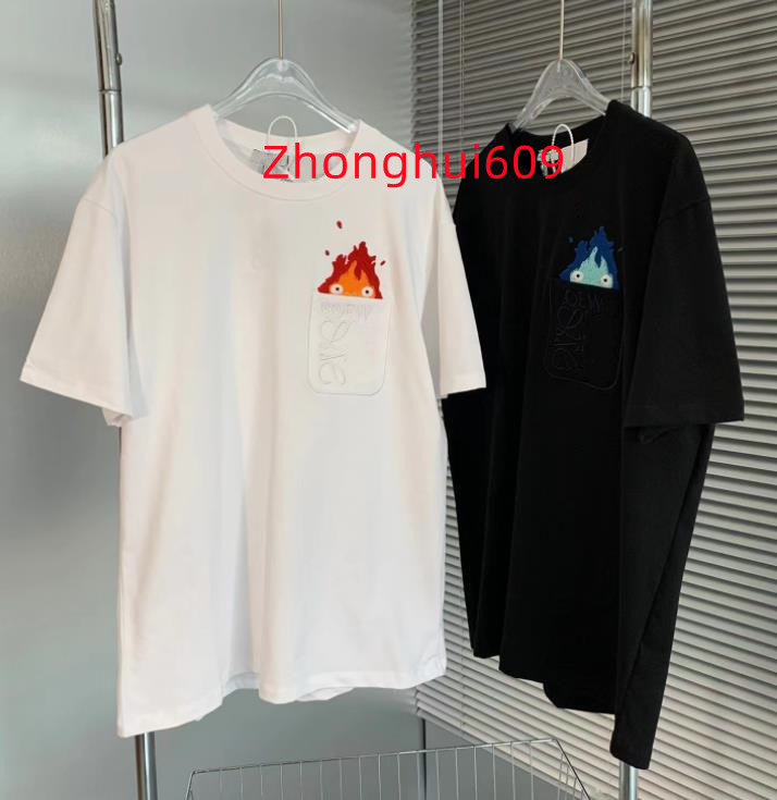 

23SS Designer Tide Men's T Shirts Top Chest Letter Embroid Print Short Sleeve High Street Loose Oversize Casual T-shirt 100% Pure Cotton Tops for Men and Women, White