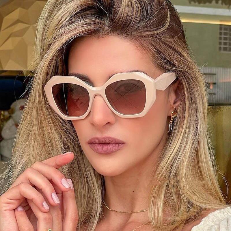 

Sunglasses Women Polygon Pink Champagne Shades Square Sun Glasses For Female Diamond Eyewear FemininoSunglassesSunglassesSunglasses