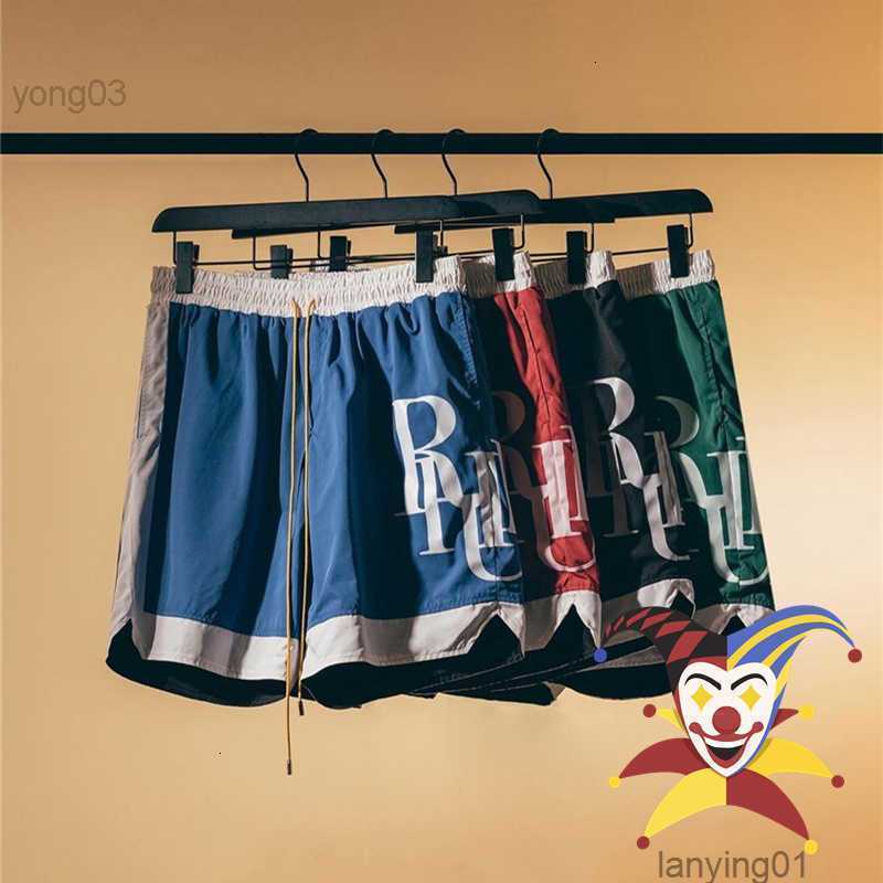 

Patchwork Rhude Shorts Men Quality Casual High Street Pockets Hip Hop Breeches 39vf 7m8k, 21