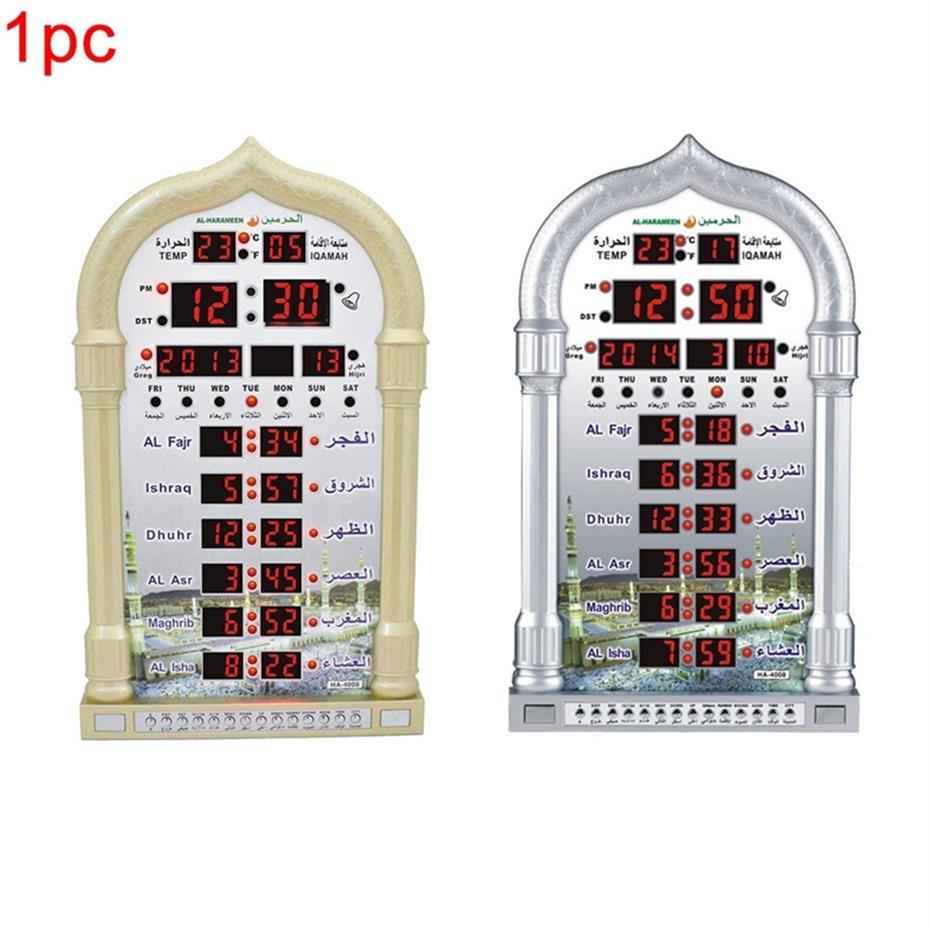 

Islamic Led Azan Clock Music Playing Gift Wall Table Mosque Muslim Prayer Calendar Home Decor Time Reminding Ramadan Automatic Y201813