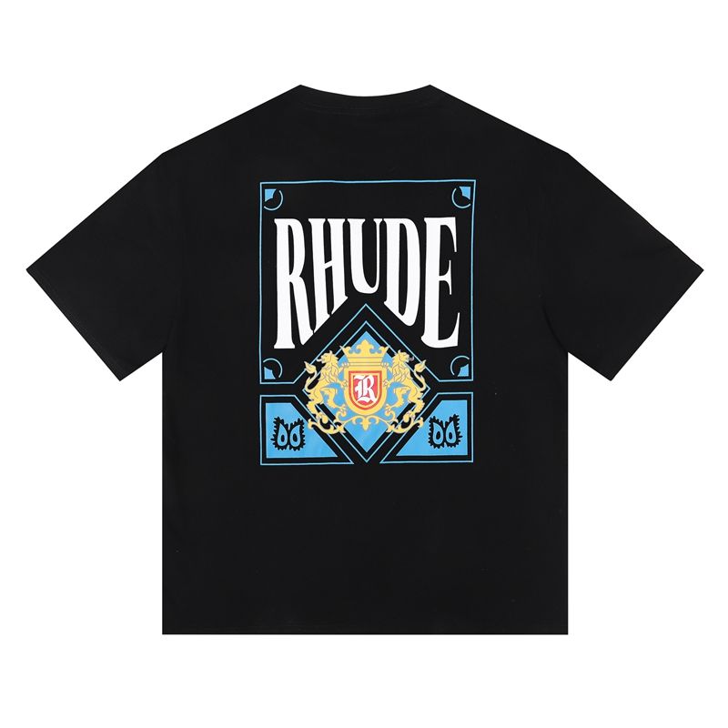 

100%Cotton luxury Brand rhude Fashion t shirt Mens Designer T Shirts Men Top Short Sleeve High Quality Casual Tshirts men's Tees US SIZE WWWT, A8
