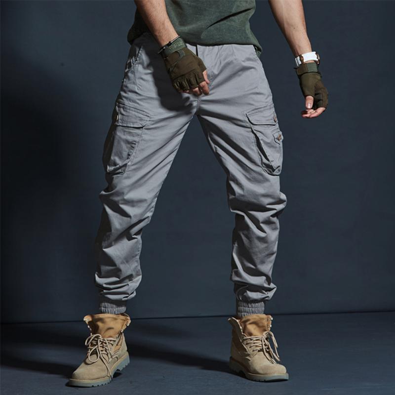 

Men's Pants Autumn Spring Khaki Casual Men Military Tactical Pantalon Joggers Camouflage Cargo Grey Army Green Multi-Pocket TrousersMen's, Black
