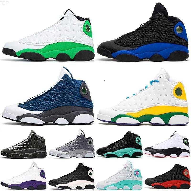 

13 13s Jumpman Basketball Shoes Mens Womens Lucky Green Soar Playground Chicago Lakers Flint Playground Black Cat Sports Sneakers Trainers 5