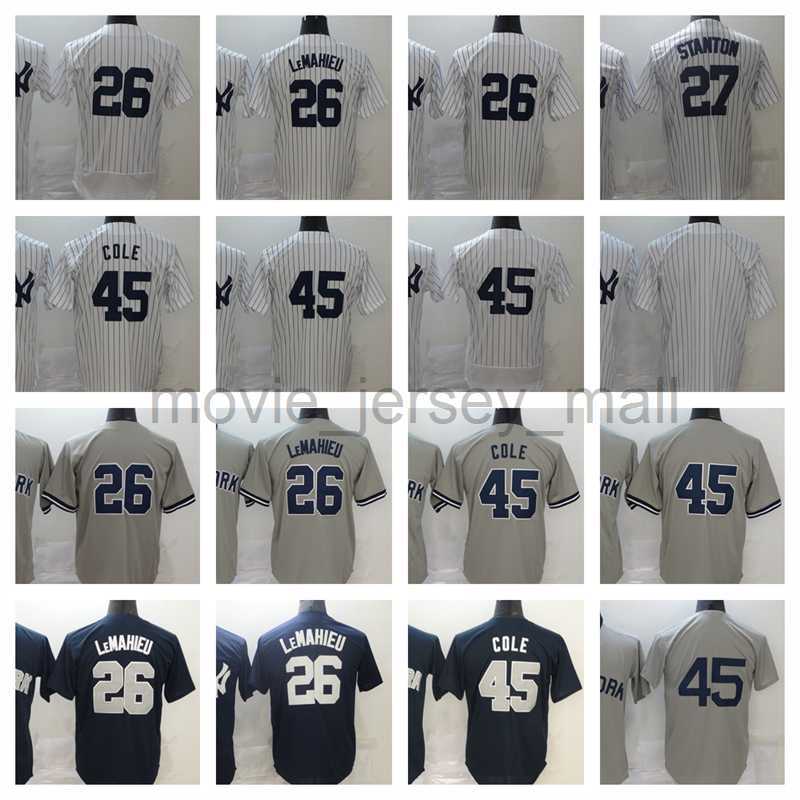 

26 DJ LeMahieu Baseball Jersey 27 Giancarlo Stanton 45 Gerrit Cole Blank 2023 Stitched Jerseys Men Women Youth Size S--XXXL, As picture