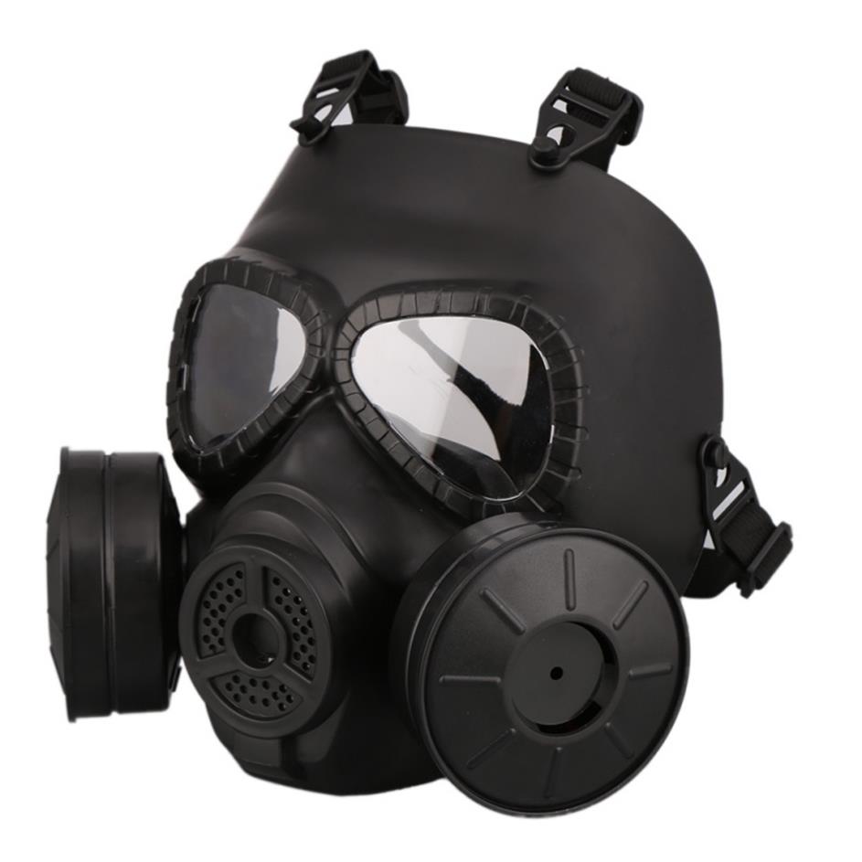 

M40 Double Fan Gas Mask CS Filter Paintball Helmet Tactical Army Capacetes De Motociclista Guard FMA Cosplay317f, Black