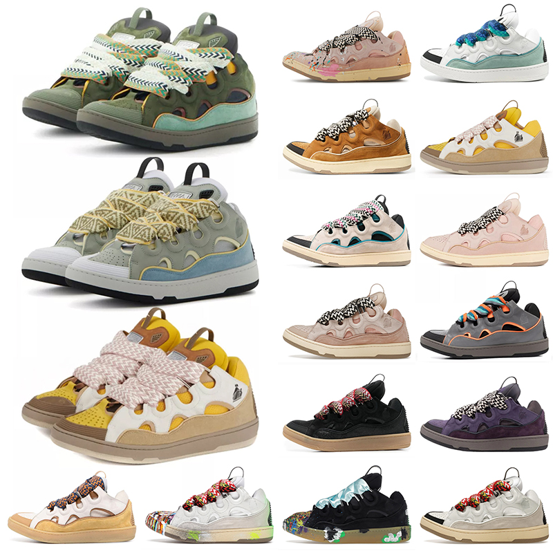 

big size 46 casual luxury curb designer shoes for men women lavins calfskin rubber nappa graffiti loafers platform Extraordinary Mesh dress sneakers, 35