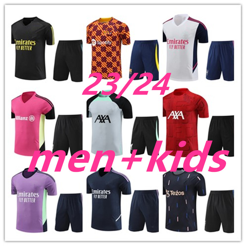 

Short sleeve tracksuit kit soccer Tracksuits 23 24 season utd Short-sleeved training adult kit saka Mohamed Al-Nassr FC men kids Alexander Arnold