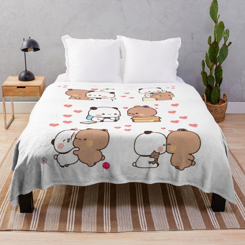 

Blankets Bear and Panda Bubu Dudu Balloon Throw Blanket Fluffy Soft Blankets 230320