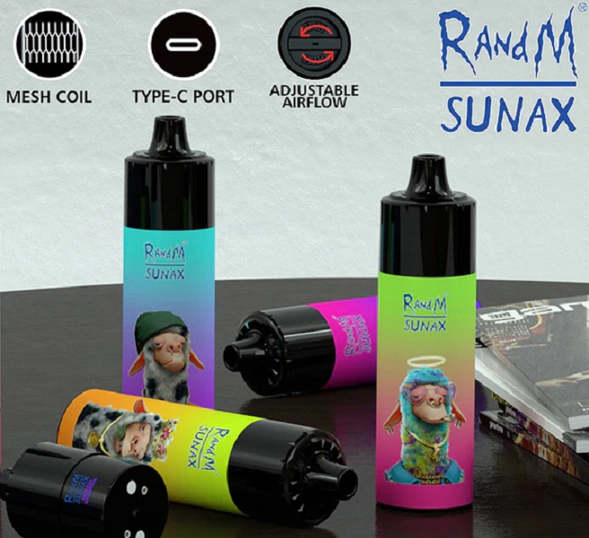 

RandM Sunax 21000 Puffs Original Disposable Vape One Battery 3 Replaceable Cartridges 7000 Puff E Cigarettes 850mAh Rechargeable Battery